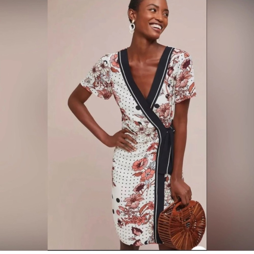 Anthropologie Maeve Midi-wrap floral dress